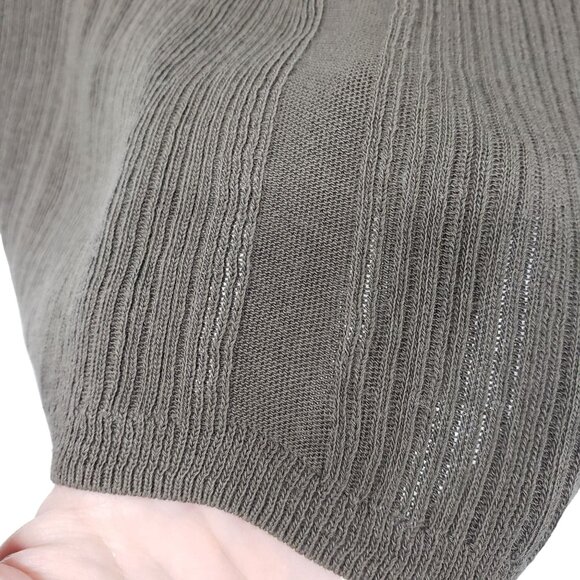 Margaret O'Leary Rib Knit Open Front Cardigan Sweater Gray Green Neutral XS - Picture 9 of 9
